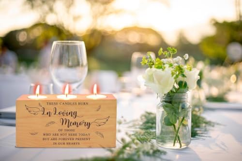 Sympathy Bereavement Gift for Loss of Loved One - Memorial Candle Holders - Handcrafted Wooden Keepsake with Poem - Condolence for Loss of Mother, Father (in Loving) - Image 3