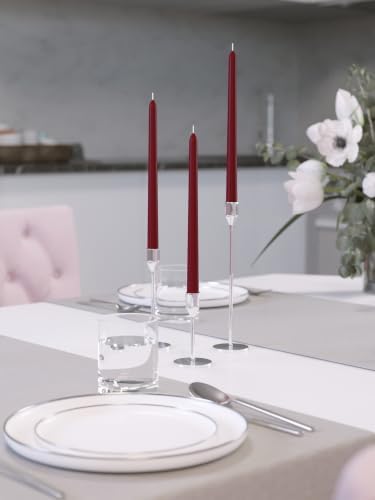 CANDWAX 8 Inch Taper Candles Burgundy Decor Unscented Candle Sticks 12 Pack - Image 4