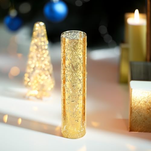 WGVI Hurricane Candle Holder Sleeve, W: 2.5", Ht: 10", Gold Speckled Glass Cylinder Open Both Ends, Chimney Tube Shade, 12 Piece - Image 6
