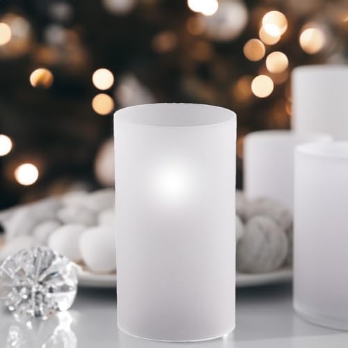 WGVI Hurricane Candle Holder Sleeve, W: 5", Ht: 10", Frosted Glass Cylinder Open Both Ends, Chimney Tube Shade, 6 Pieces - Image 5
