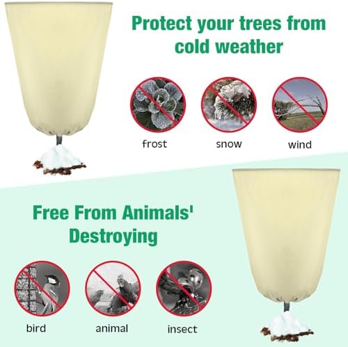 4 Pcs Plant Covers Freeze Protection 35.4" x 59", Beige - Image 5