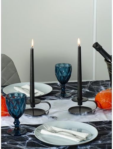 CANDWAX 8 inch Taper Candles Set of 12 - Halloween Candles - Black Candles - Image 4