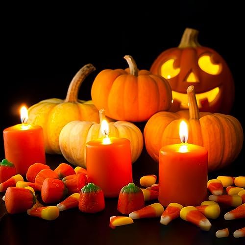 24 Packs Unscented Orange Votive Candles, Small 2.0 Inch 12 Hours Wax Fall Harvest Colored Candles for Thanksgiving Halloween, Wedding, Party, Holiday & Home, - Image 2