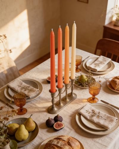 Viyffo 10 Inch Taper Candles-20 Pack Orange, Unscented, Smokeless - Image 5