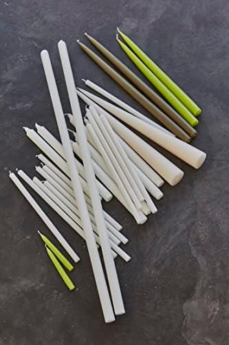 Kunstindustrien® Taper Candles – Set of 4, 13.8" – Made in Denmark, Long Burning Candles 15h, Unscented & Smokeless Candlesticks – Elegant Tall Candles for Weddings, Dinners & Home Decor (Light Green) - Image 7