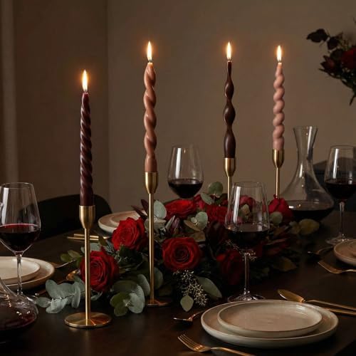 Nuanchu 4 Pcs Twisted Taper Candles,7.87 Inch,Pure,Neutral by Nuanchu
