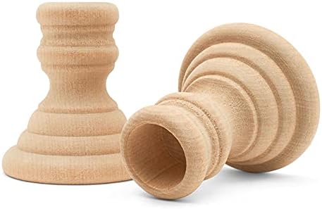 Unfinished Wood Country Candle Cups, 2-5/8 inch with 7/8 inch Taper Candle Hole, Set of 12, by Woodpeckers - Image 4