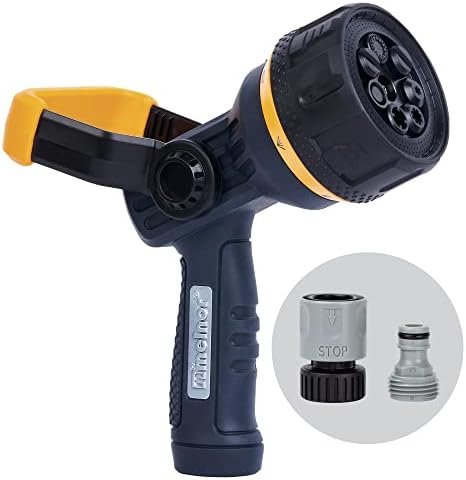 Melnor 65157AMZ Torrent 7-Pattern Hose Nozzle, High-Flow Spray with Metal Core and Flow Control Lever, Heavy-Duty Water Nozzle for Cleaning and Watering, Black, Orange by Melnor