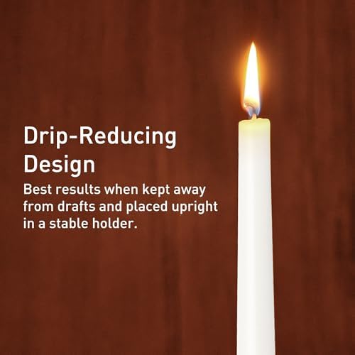 Viyffo Taper Candles, 10 Inch, 20 Pack, White – Unscented Smokeless Design - Image 5