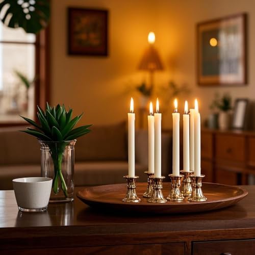 12-Pack Ivory Taper Candles, 10 Inch Unscented Dripless Candlesticks, Long-Lasting Burn Time of 7-8 Hours, Perfect for Home Décor, Weddings, and Events - Image 4