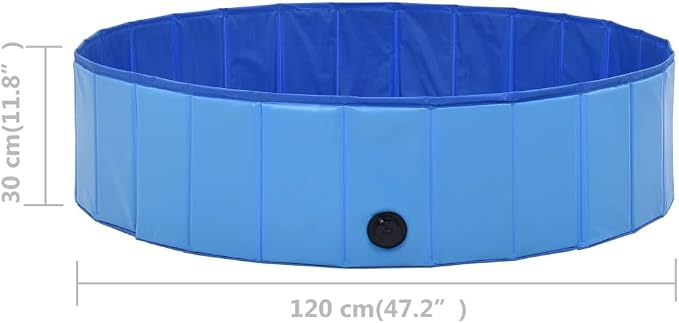 vidaXL Foldable Dog Swimming Pool PVC Animal Pet Folding Red/Blue Multi Sizes