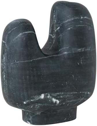 Bloomingville Marble Organic Shaped Footed Vase, Black - Image 4