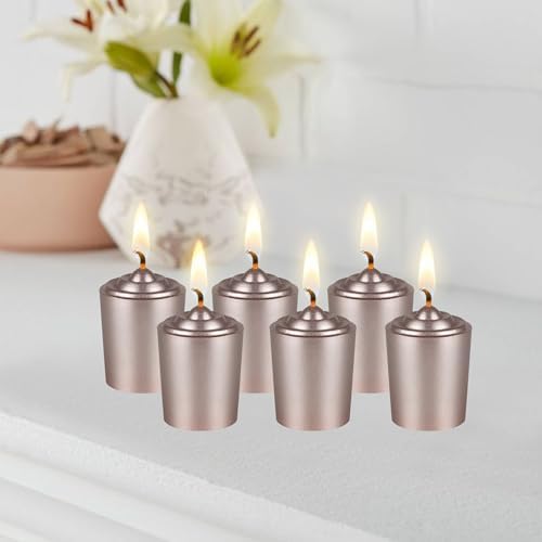 Mega Candles 12 pcs Unscented Rose Gold Votive Candles, Hand Poured Wax Candle 15 Hour 1.5 Inch x 2.25 Inch, Home Décor, Wedding Receptions, Centerpieces, Occasions, Events, Festivities, Meditations - Image 5