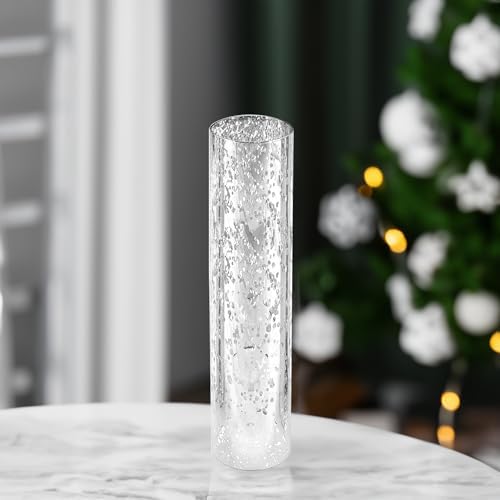 WGVI Hurricane Candle Holder Sleeve, W: 3", Ht: 14", Silver Speckled Glass Cylinder Open Both Ends, Chimney Tube Shade, 6 Pieces - Image 6