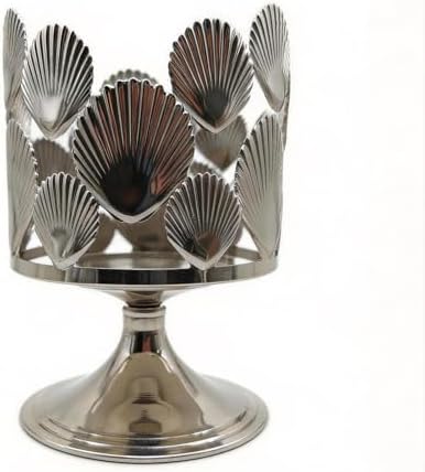 3 Wick Candle Holder, Fits 4 Inch Diameter Jar Candles, Decorative Candle Stand for Home, Living Room, Bedroom, Office & Gifting (Shell Silver) - Image 7