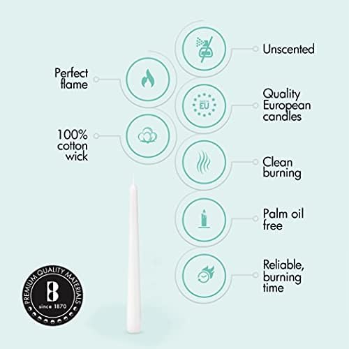 BOLSIUS White Taper Candles - Bulk Case of 4 Packs = Total 120 Candles - 8 Hours - Premium European Quality - Consistent Smokeless Flame - Unscented Dripless Candlesticks - Image 3