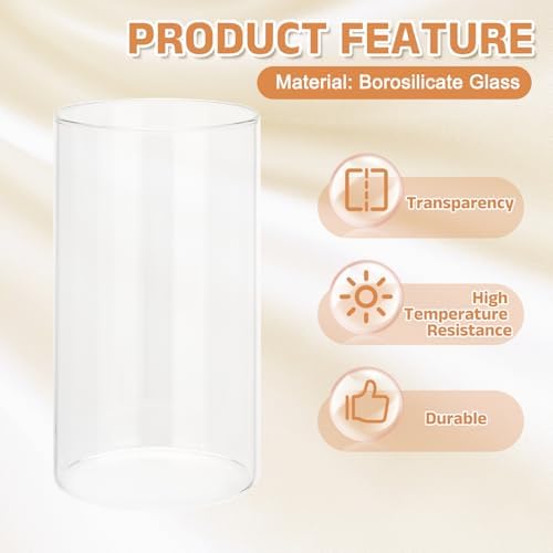 uxcell Hurricane Candle Holder (H:5.9" OD:3.4"), Pillar Floating Candles Holder Clear Glass Cylinder Flower Vases for Table Centerpiece Wedding Party Home Decoration 2Pcs - Image 3