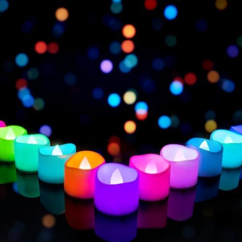 Homemory 24-Pack 7-Color Changing Flameless Tea Light Candles, 200+ Hours by Homemory