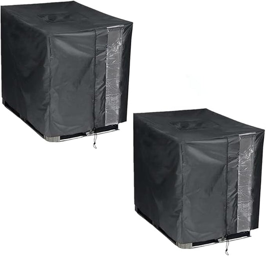 2 Pack IBC Tote Cover, 600D Heavy Duty Waterproof Cover for 1000L IBC Container Rain Water Tank, Outdoor 275 Gallon Rain Barrel, Anti-Dust, Sun Protective