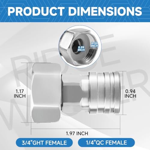 Garden Hose to Pressure Washer Adapter, 3/4" GHT to 1/4" - Image 4