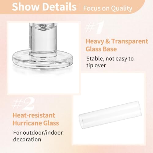 NUPTIO Hurricane Candle Holder for Candlesticks: 11.8" H Set of 10 - Image 6