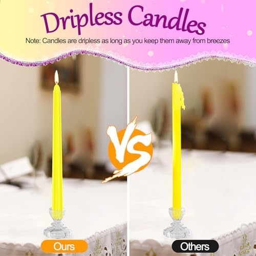Tobeape 10 Inch Colored Taper Candle Sticks 24 Pack, Unscented & Dripless - Image 5