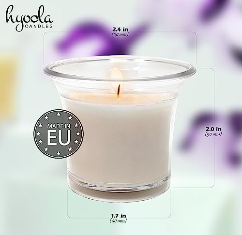 Hyoola Votive Candles - White Votives in Clear Cup - 12 Hour Burn Time Unscented Votive Candles Bulk - Pack of 24 Small Candles in Bulk - Made in Europe - Image 3