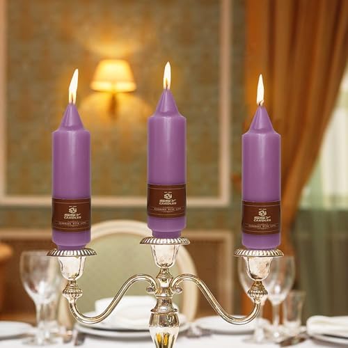 4 PCS Purple Candlesticks 5 inch Small Taper Candles Stick Unscented for Wedding Party Home Décor Candles Advent Candles - Image 6