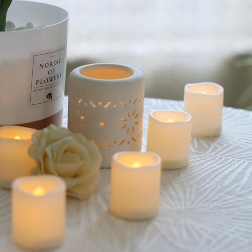 Battery Operated Flameless LED Votive Candles Warm White Light 12 PCS - Image 4