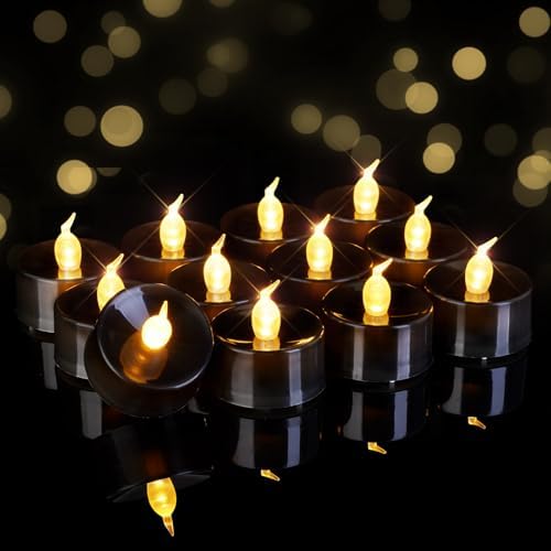 Homemory 50-Pack Black Flameless Battery Tealight Candles, 200+ Hours by Homemory