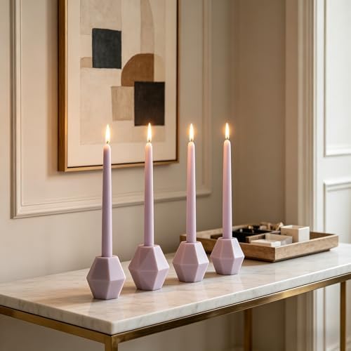 20-Pack Light Purple Taper Candles Unscented, 10 Inch Tall Dinner Table Candlestick for Wedding Centerpieces, Bulk Tapered Candles Smokeless Dripless, Lavender Decorative Candle for Home Decor - Image 5