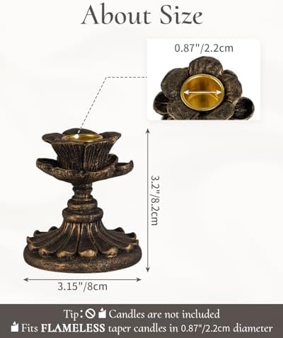 Vintage Candlestick Holders Decor: Resin Taper Candle Holders - Image 5