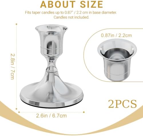 zeochyni Silver Taper Candle Holders Set of 2 - Image 2