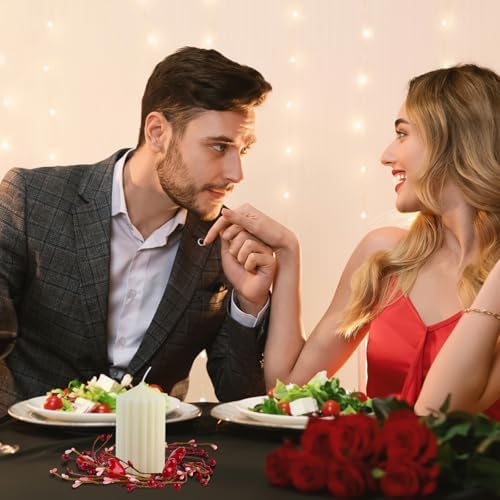 Daifunli 2 Pcs Valentine Day Candle Rings Heart and Red Berry Vintage Wood Wreath for Pillar 3.9 Inch Candles Holder for Valentines Day Table Centerpiece Wedding Kitchen Cabinets Rustic Table Decor - Image 6