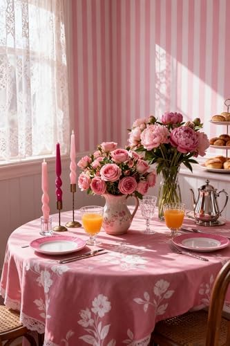 Twisted Taper Candles, 12 Pack 9.5 Inch Hot Pink Babypink Two Tone Spiral Design Decorative Set for Thanksgiving, Wedding Table Decor and Home Styling - Image 3