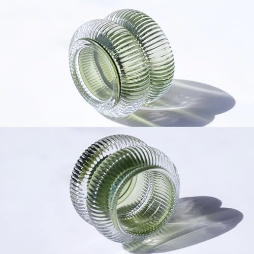 Woho Green Glass Votive Candle Holders Set of 6 for Spring Wedding Table - Image 6