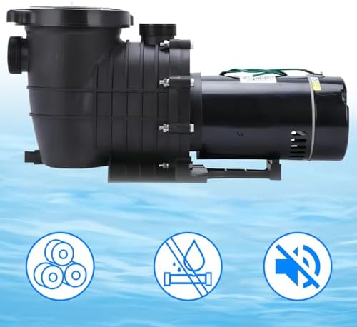 1.5HP /2.0HP In/Above Ground Swimming Pool Pump Self Priming Pool Pump with Strainer Filter Basket & Drain Plug Silent Operation 1.5" & 2.0'' Intlet Energy Saving (2.0HP)