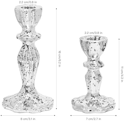 Glass Candlestick Holders Set of 3, Silver Mercury Candle Holder Taper Candle Holders for for Candlesticks, Table Centerpiece, Home Decor,Wedding, Birthday, Party, Christmas - Image 5