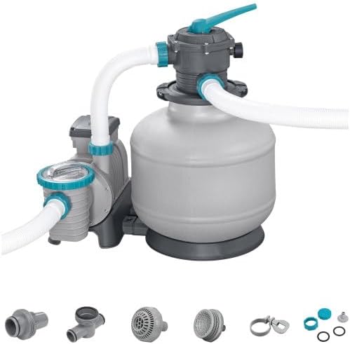 Bestway 3,000 GPH Above Ground Swimming Pool Sand Filter Pump | Compatible with Pools: 300 to 17,600 Gallons, Corrosion-Resistant Tank, Pre-Assembled, Low-Maintenance Pump with Adapters