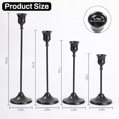 Candlestick Holders, Black Taper Candle Holders 12 Pack for Table Decor - Image 2