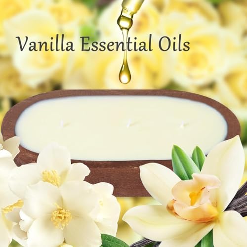 Aromatherapy Candle, SEVEYEE Vanilla Candle 3wicks 12oz, Large Wooden Bowl Candles for Women,Girl Birthday Gift - Image 3