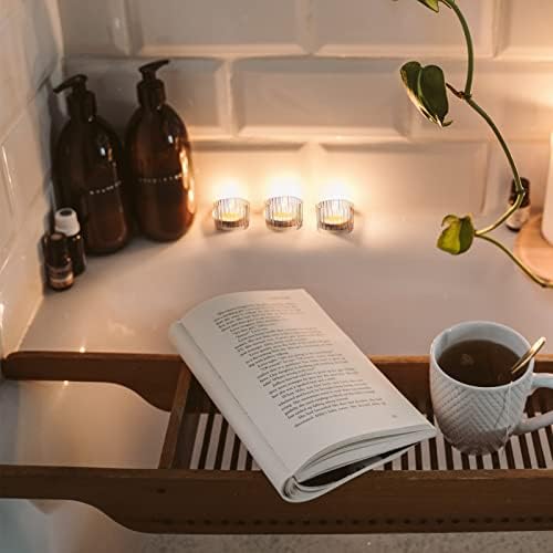 VOHO Clear Tealight Candle Holder Set of 12, Glass Tea Light Candles Holder - Image 5