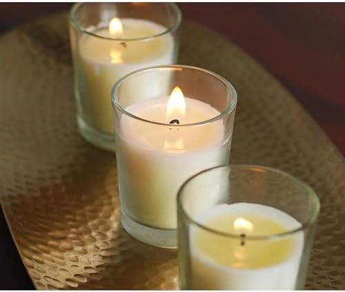 Hosley 20-Pack Ivory Unscented Votive Candles in Clear Glass Holders - Long Burn Time Hand Poured Wax for Weddings and Home Decor - Image 6