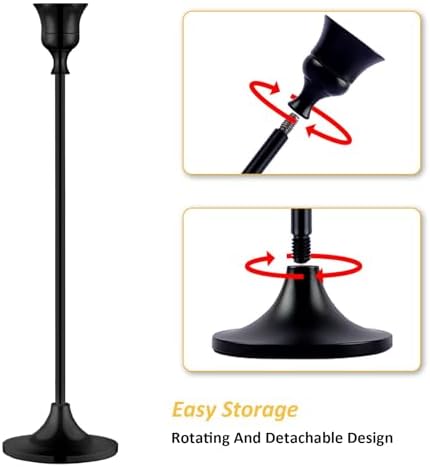 Metal Candle Holders for Candlesticks Taper Candlestick Holders Set Vintage Decorative Centerpiece Candelabra Tall Candle Stands (Matt Black, 1 Set (3 pcs)) - Image 3