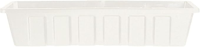 Novelty Poly-Pro Plastic Flower Box Planter, White, 18-Inch