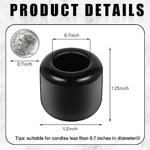 Suclain 20 Pcs 0.7 Inch Chime Candle Holder Small Candle Holders Ceramic Holder for Rituals, Spells, Vigil, Altar, Witchcraft, Wiccan Supplies (Balck) - Image 2