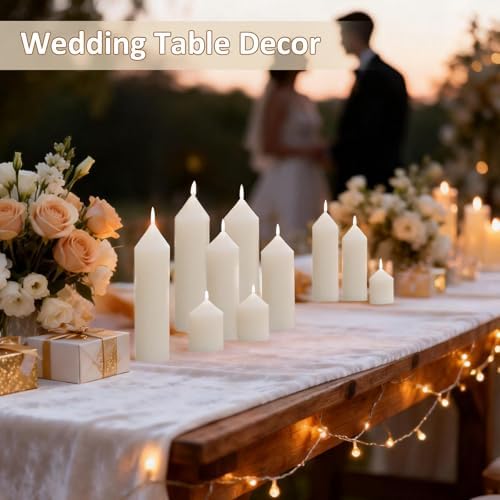 48-Pack White Pillar Candles Bulk Set - Image 6