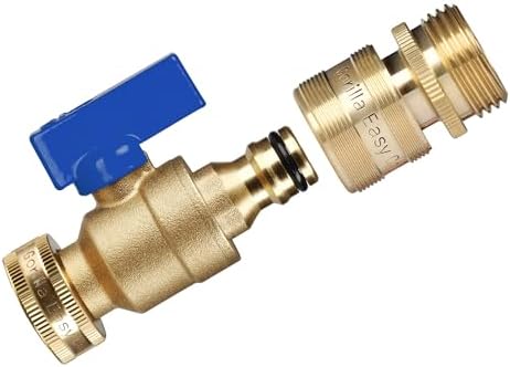 Garden Hose Quick Connect Fittings with Ball Valve. ¾ Inch GHT Solid Brass. by GORILLAEASYCONNECT