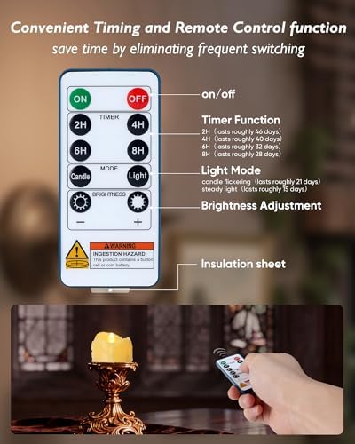 Homemory 24-Pack Remote Flameless LED Battery Tea Light Candles, 400+Hrs - Image 3