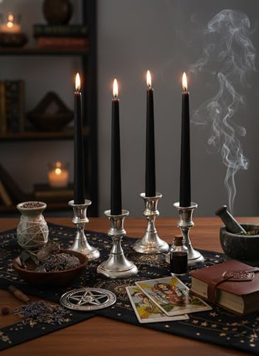 6 PK 10" Classic Taper Candles, Black, 7-8 Hours Long Burning, Unscented Tall Candlesticks - Image 3